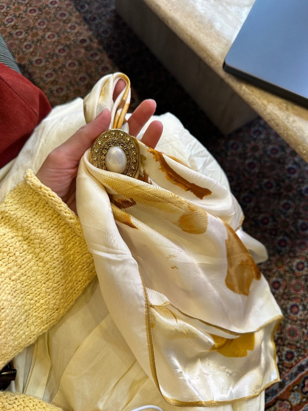 Stunning Yellow Pattern Scarf